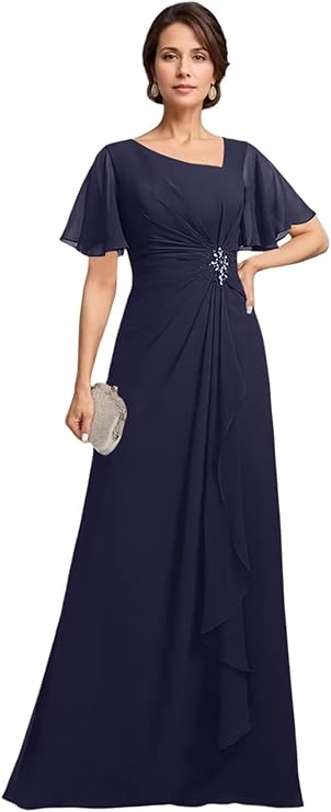 Neck Beading Bride Dresses Long Formal Evening Gowns