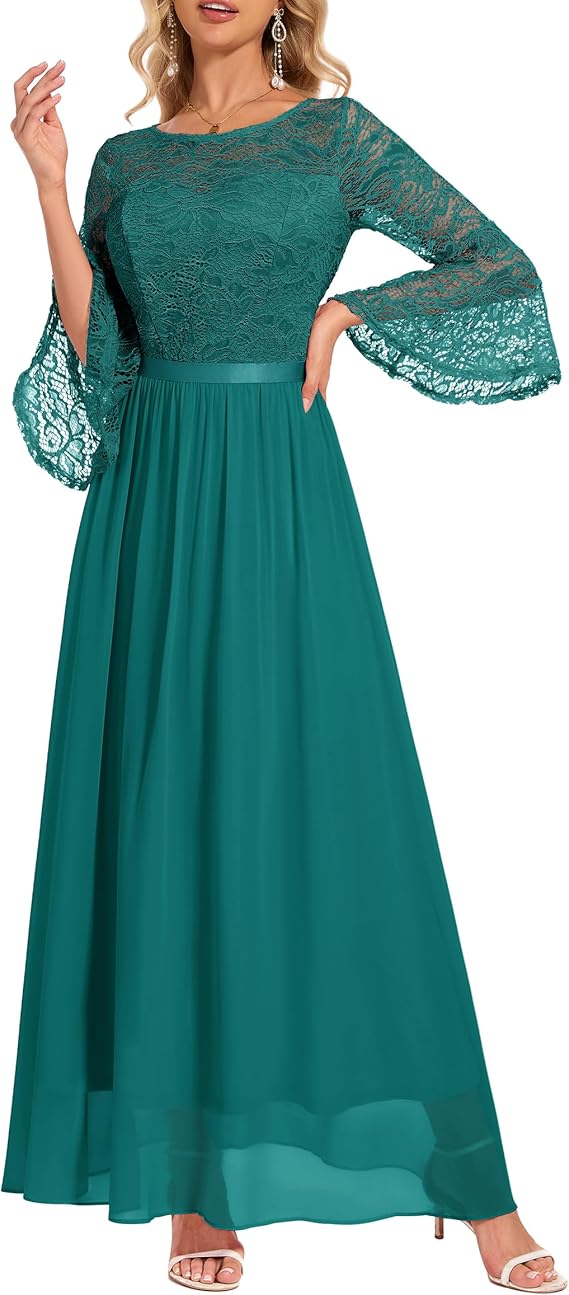 Dress Bell Sleeve Bridesmaid Dresses Maxi