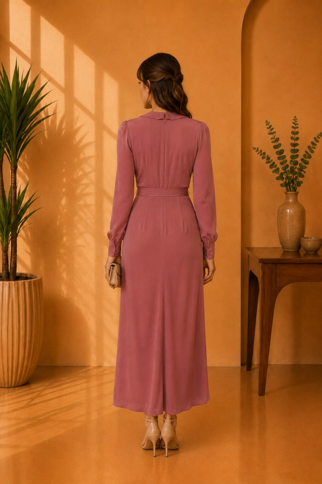 Rosewood Ruffle Wrap Midi Dress - Image 2